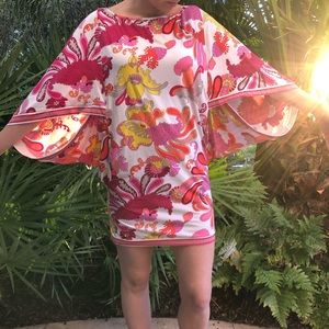 Trina Turk Retro Print Mod Mini Dress Cover Up